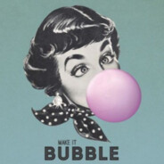 Blowing a bubble with bubblegum