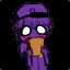 the purple guy whit a bread
