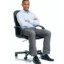 Black man sitting on chair