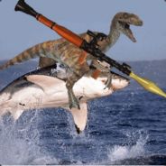 RPG Holding Shark Riding Raptor