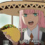 anime girl eating tacos