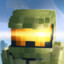 pixel green man